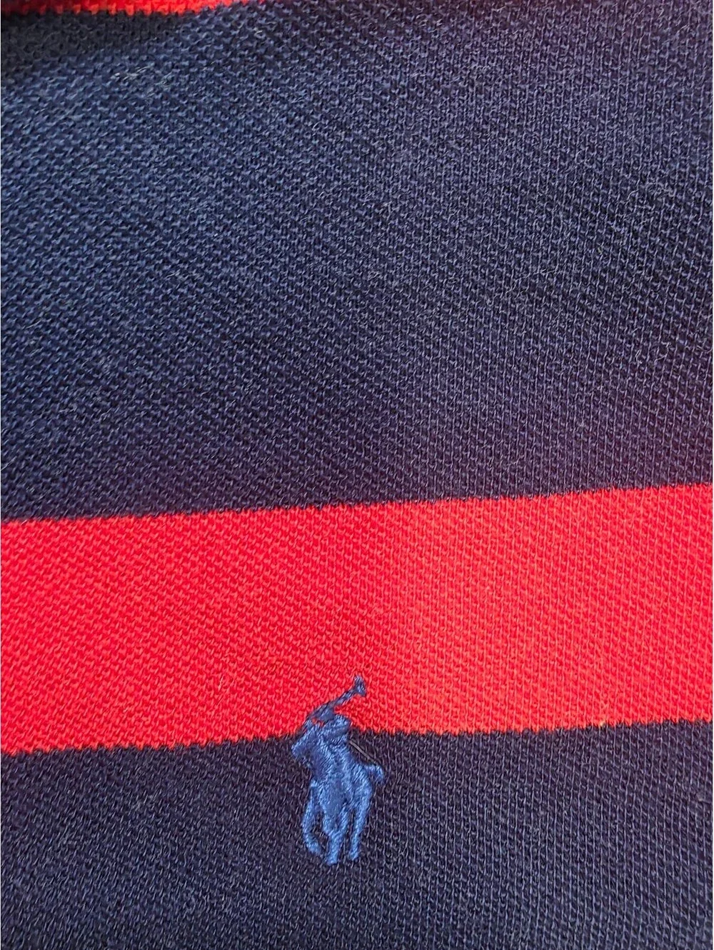Polo Ralph Lauren Boys polo shirt navy blue red horizontal stripes size 18 20 XL
